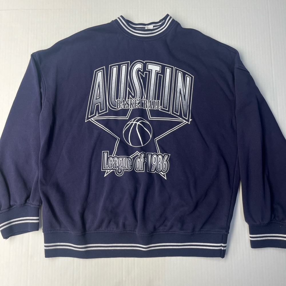 Divided H&M Navy Blue Oversized Crewneck- XS